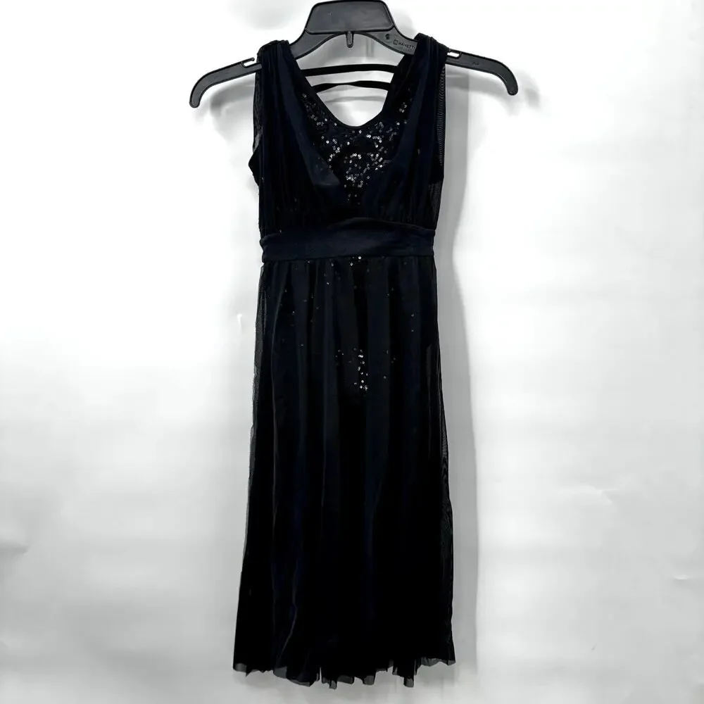Weissman Elite Baby Hold On LC (14-16) Black Sequin Performance Leotard D13004
